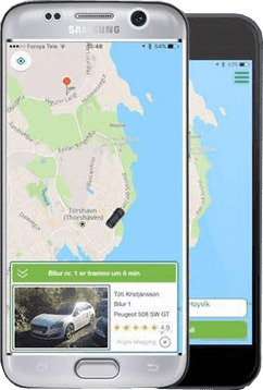 Bil Taxi App on mobile phone